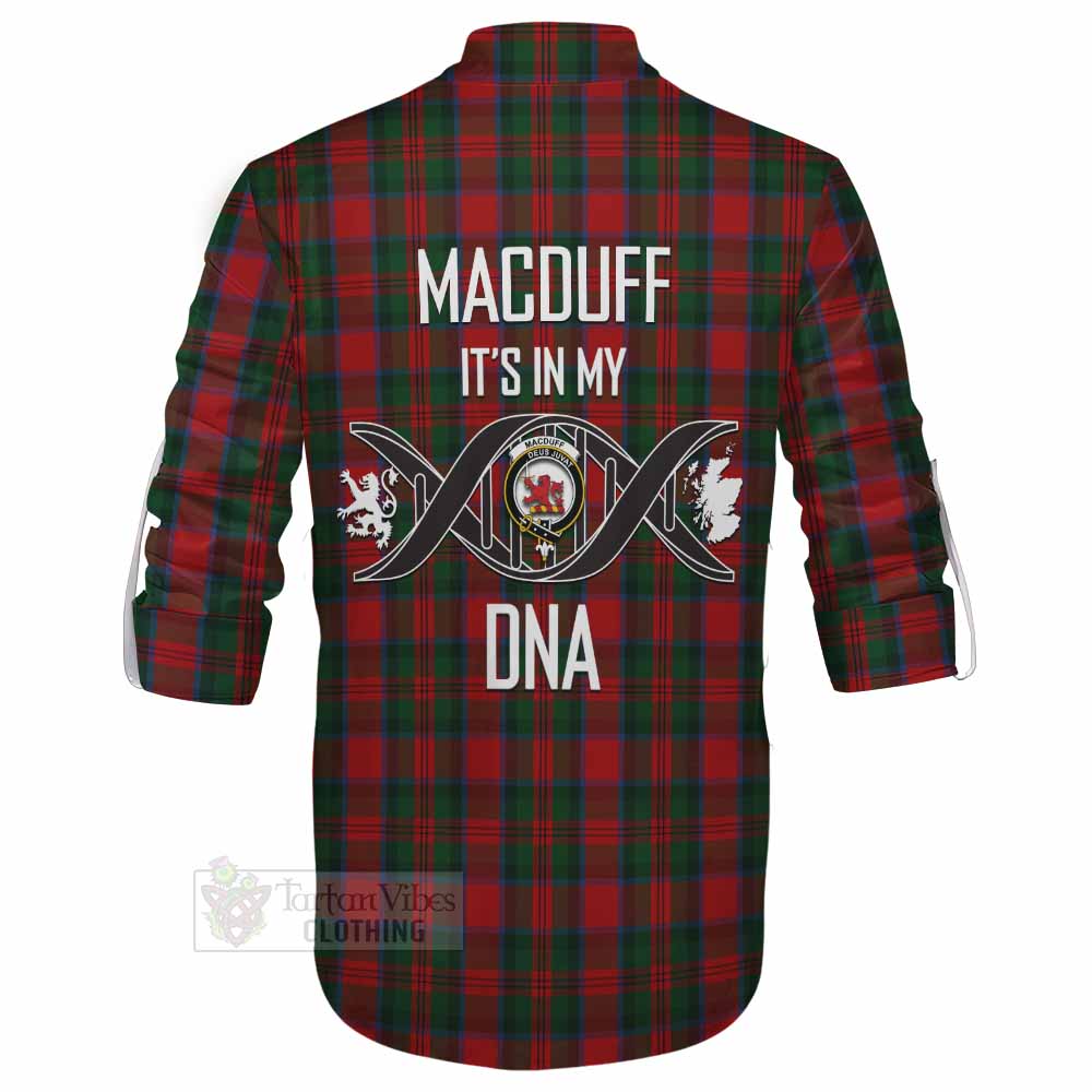 Tartan Vibes Clothing MacDuff (McDuff) Tartan Ghillie Kilt Shirt with Family Crest DNA In Me Style