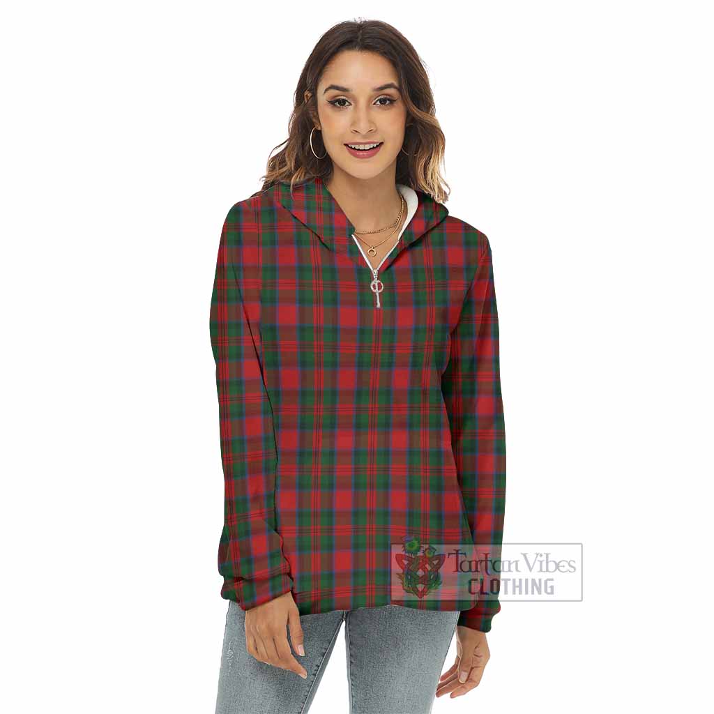 Tartan Vibes Clothing MacDuff (McDuff) Tartan Women's Borg  Half Zip Fleece Hoodie