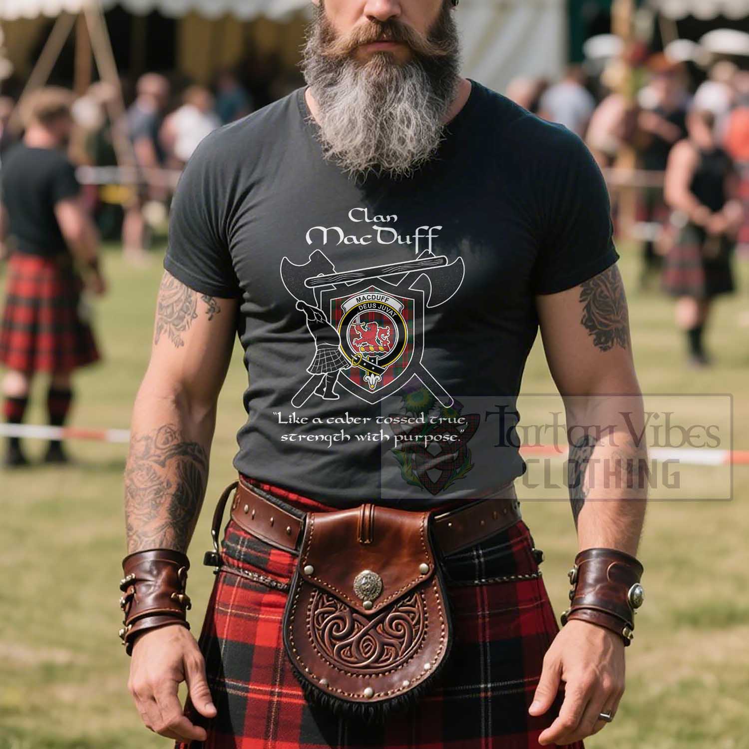 MacDuff (McDuff) Clan Crest Highland Game T Shirt Strength With Purpose Style Unisex Cotton Fabric - Tartan Vibes Clothing