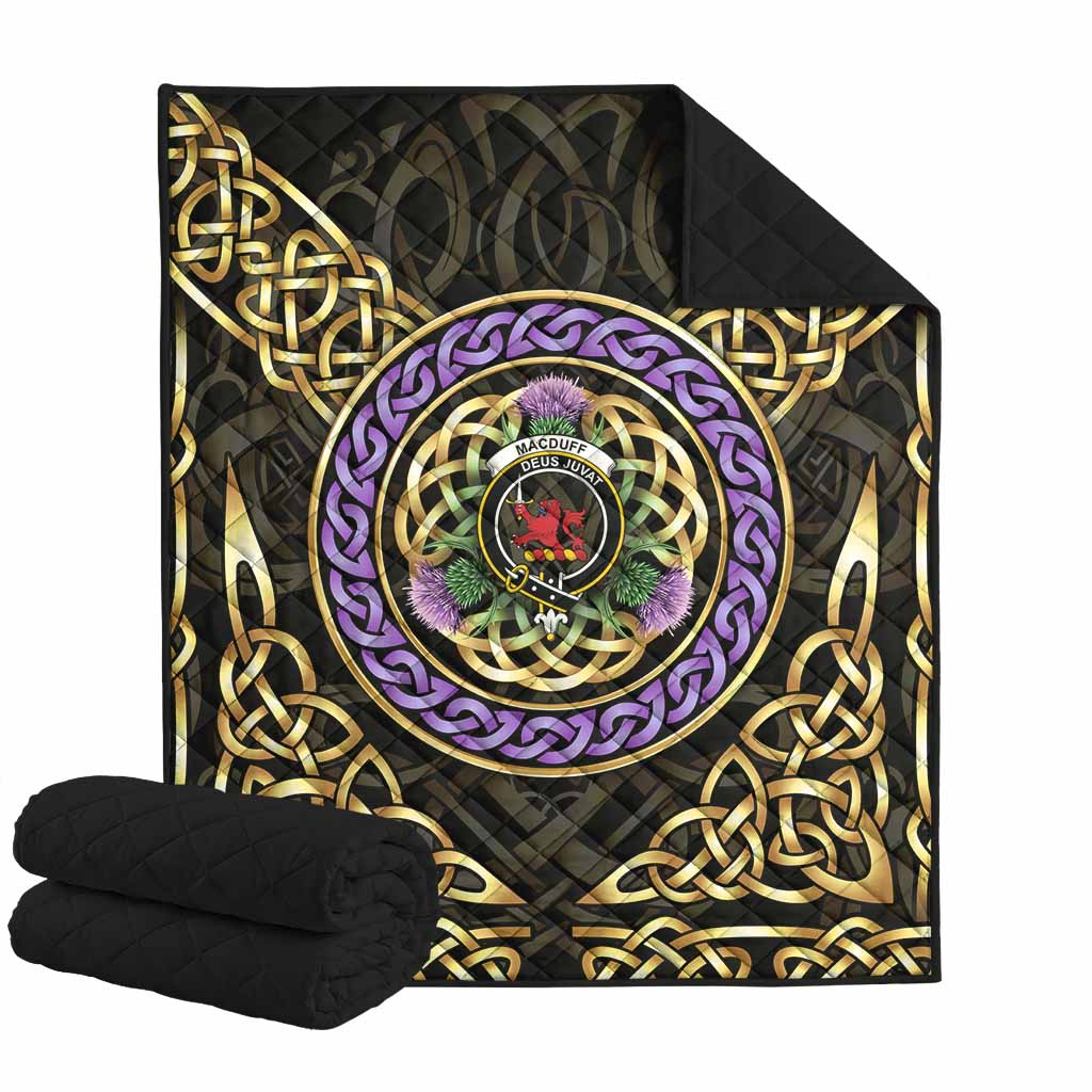 MacDuff (McDuff) Clan Crest Premium Quilt Celtic Scottish Thistle Super King Quilt 91" x 110" - Tartan Vibes Clothing