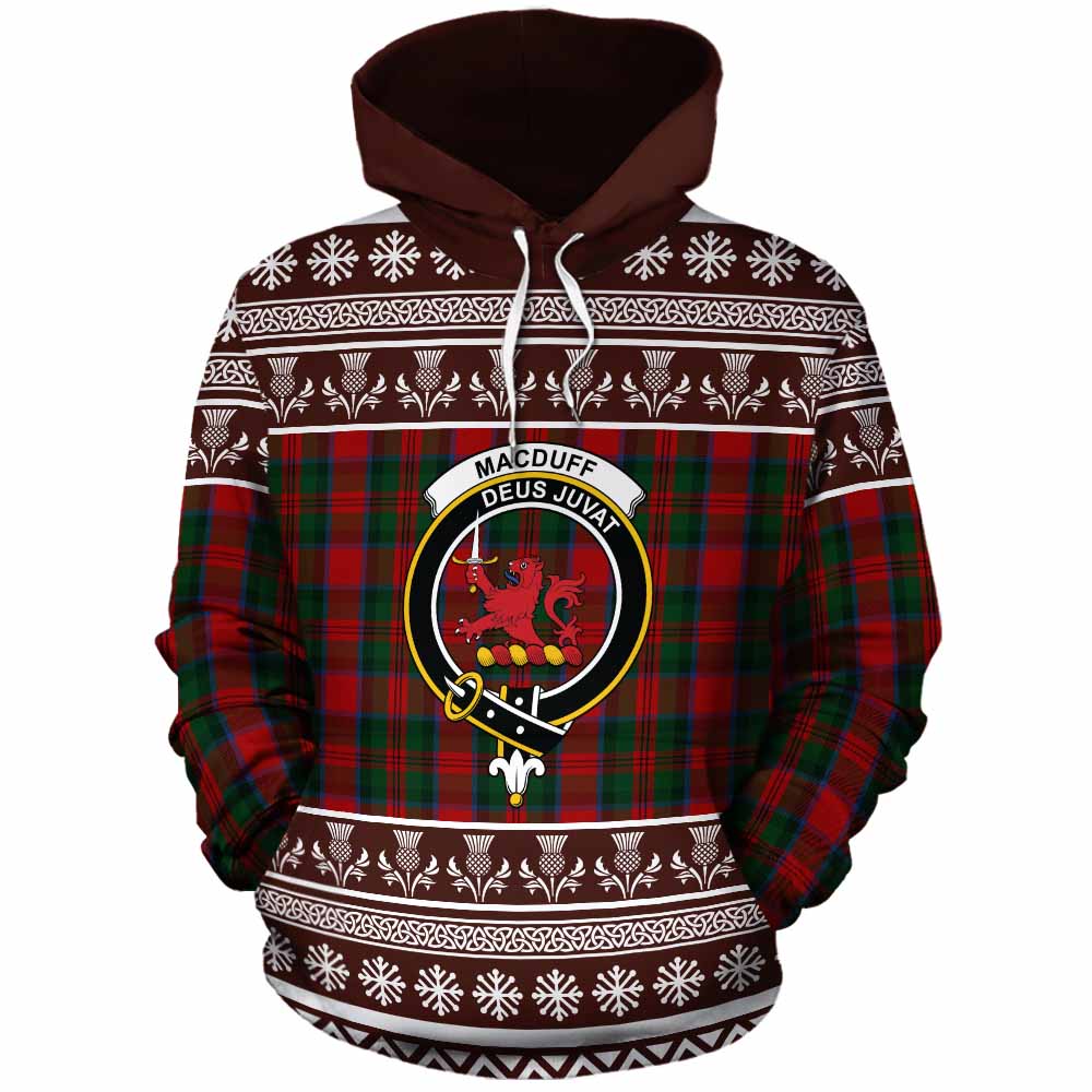 MacDuff (McDuff) Clan Tartan Christmas Cotton Hoodie with Family Crest - Tartan Vibes Clothing