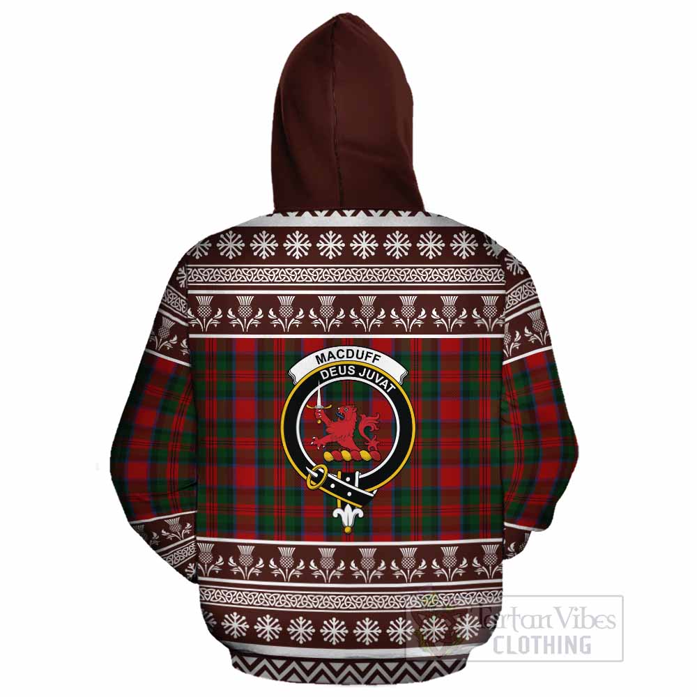 MacDuff (McDuff) Clan Tartan Christmas Cotton Hoodie with Family Crest - Tartan Vibes Clothing