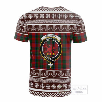 MacDuff (McDuff) Clan Tartan Christmas Cotton T-shirt with Family Crest