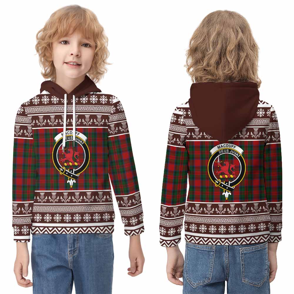 MacDuff (McDuff) Clan Tartan Christmas Kid Hoodie with Family Crest - Tartan Vibes Clothing