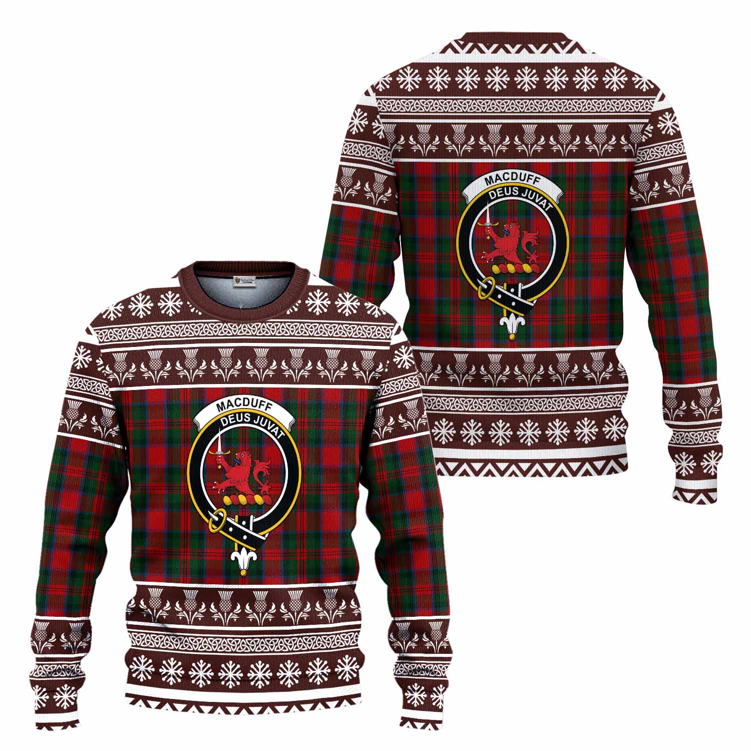 MacDuff (McDuff) Clan Tartan Christmas Ugly Sweater with Family Crest - Tartan Vibes Clothing