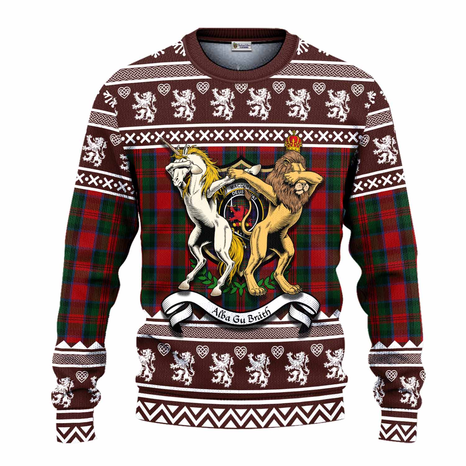 MacDuff (McDuff) Clan Tartan Crest Christmas Ugly Sweater Coat of Arms Funny Style - Tartan Vibes Clothing