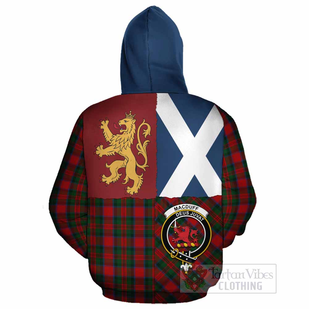MacDuff (McDuff) Crest Tartan Cotton Hoodie with Lion Rampant Saltire Style - Tartan Vibes Clothing