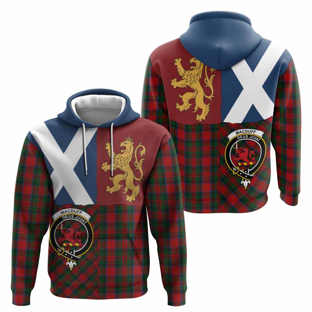 MacDuff (McDuff) Crest Tartan Hoodie with Lion Rampant Saltire Style