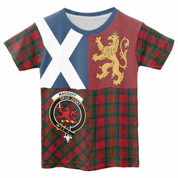 MacDuff (McDuff) Crest Tartan Kid T-shirt with Lion Rampant Saltire Style