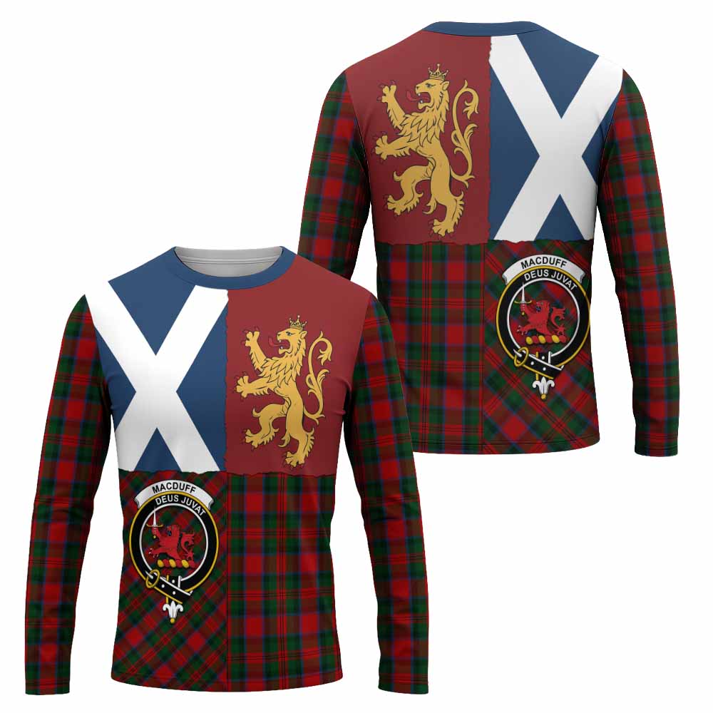 MacDuff (McDuff) Crest Tartan Long Sleeve T-Shirt with Lion Rampant Saltire Style
