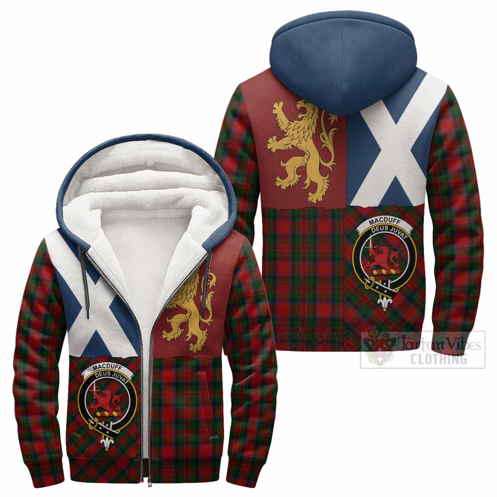 MacDuff (McDuff) Crest Tartan Sherpa Hoodie with Lion Rampant Saltire Style