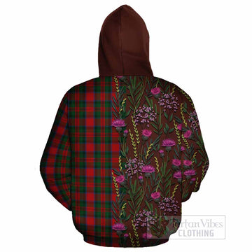 MacDuff (McDuff) Family Crest Tartan Cotton Hoodie Scottish Thistle Flower Pattern Half Style