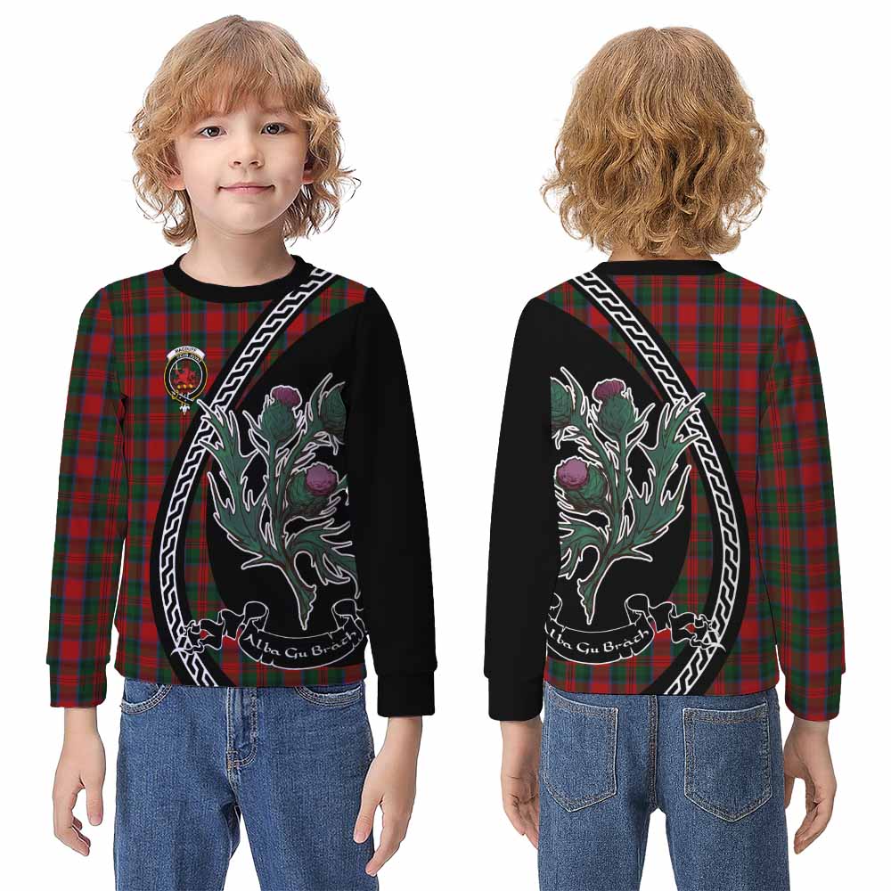 MacDuff (McDuff) Family Crest Tartan Kid Knitted Sweatshirt Alba Thistle Inspired - Tartan Vibes Clothing