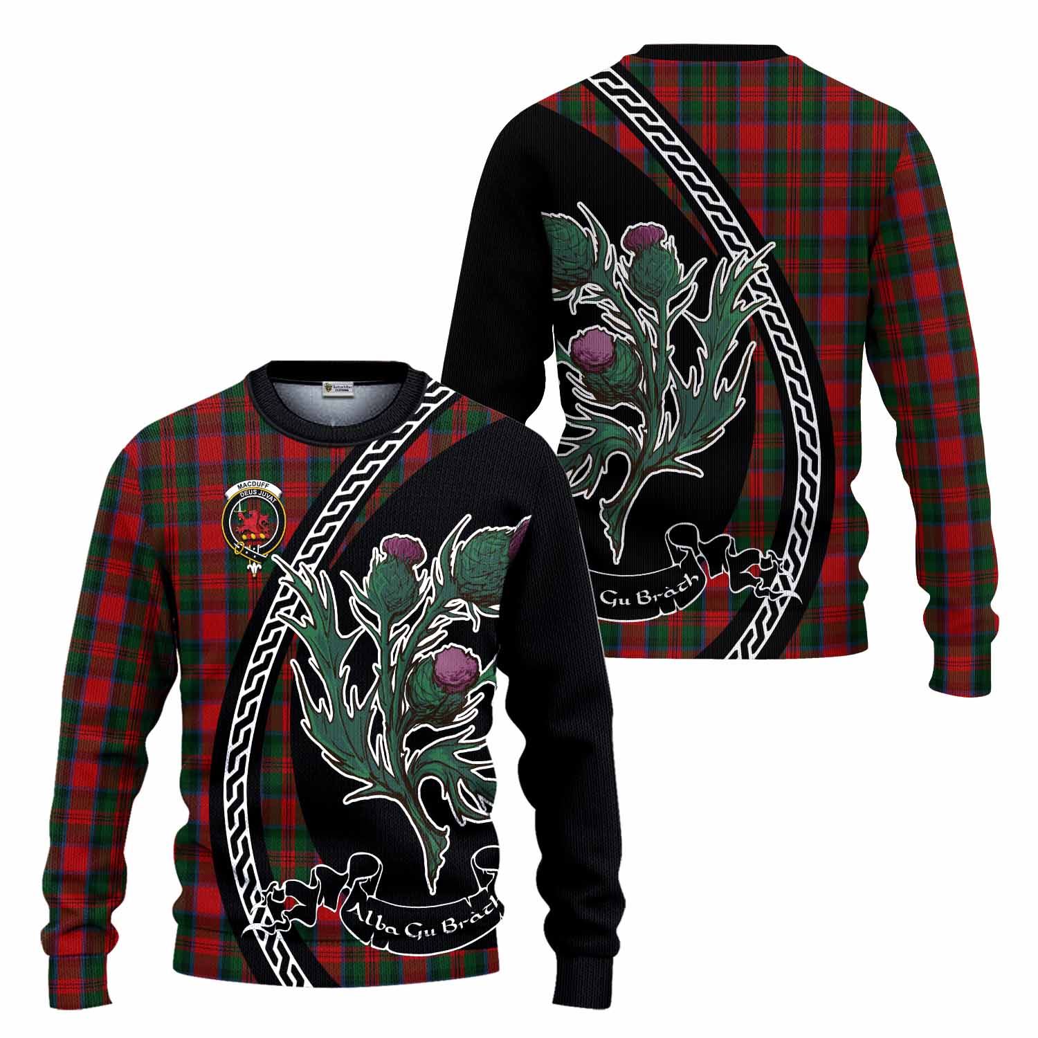 MacDuff (McDuff) Family Crest Tartan Knitted Sweater Alba Thistle Inspired - Tartan Vibes Clothing