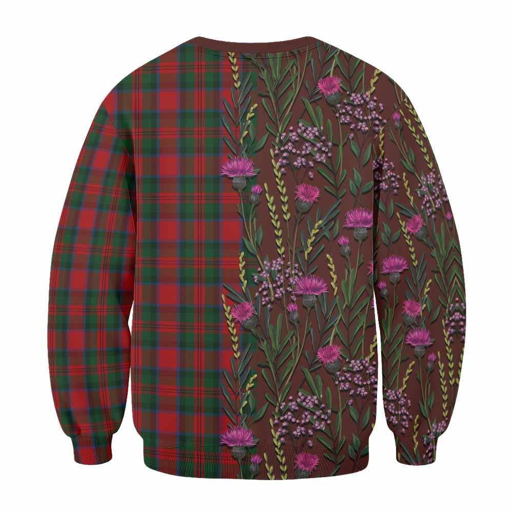 MacDuff (McDuff) Family Crest Tartan Sweatshirt Scottish Thistle Flower Pattern Half Style - Tartan Vibes Clothing