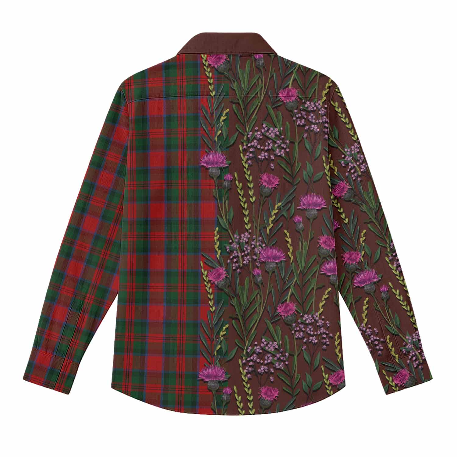 MacDuff (McDuff) Family Crest Tartan Women Casual Shirt Scottish Thistle Flower Pattern Half Style - Tartan Vibes Clothing