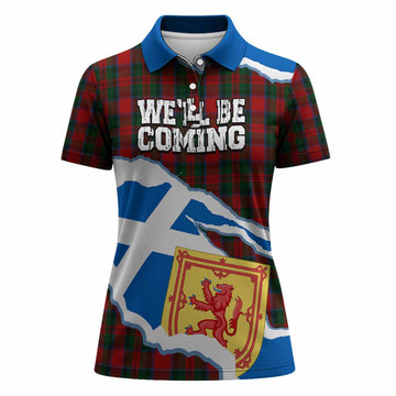 MacDuff (McDuff) Scotland Football Tartan Women Polo Shirt We'll Be Coming