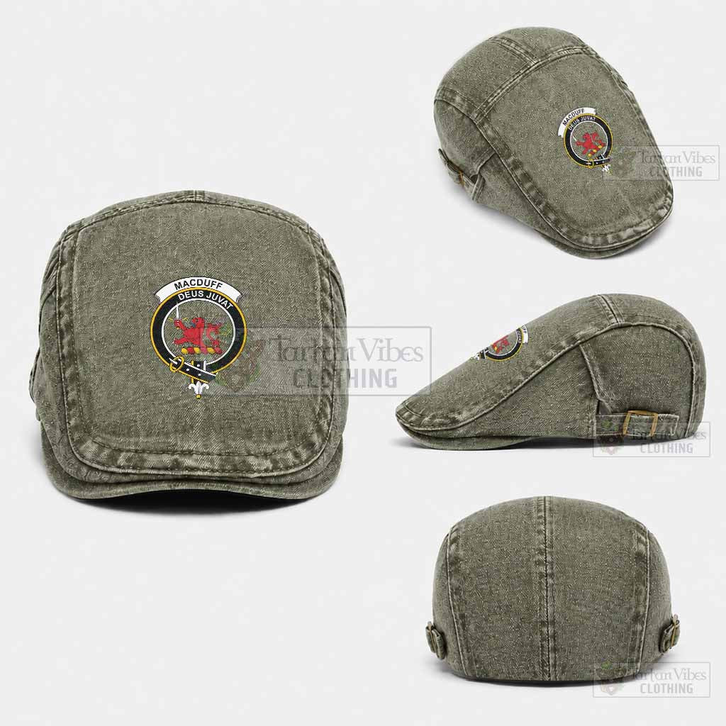 MacDuff (McDuff) Scottish Clan Crest Washed Flat Cap - Unisex Jeff Cap One Size (Adjustable) Army Green - Tartan Vibes Clothing