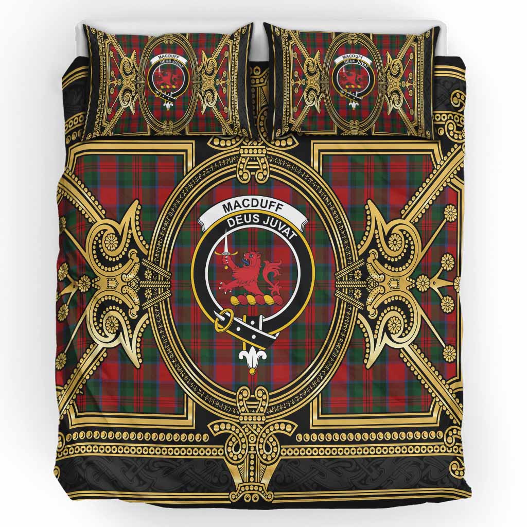 MacDuff (McDuff) Scottish Tartan Crest Bedding Set Royal Stylized