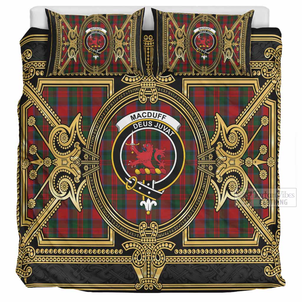 MacDuff (McDuff) Scottish Tartan Crest Bedding Set Royal Stylized