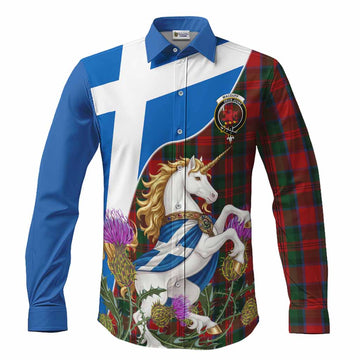 MacDuff (McDuff) Scottish Tartan Crest Unicorn Heritage Long Sleeve Button Shirts Men's Shirt S - Tartan Vibes Clothing