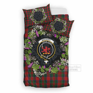 MacDuff (McDuff) Scottish Tartan White Heather With Thistle Bedding Set Beir Buaidh!