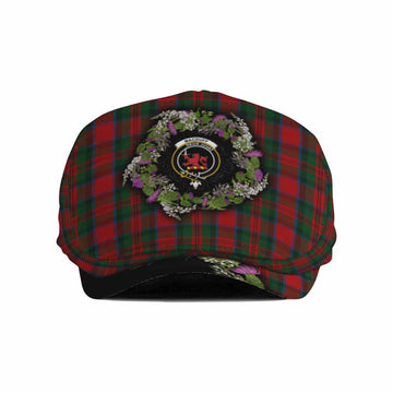 MacDuff (McDuff) Scottish Tartan White Heather With Thistle Flat Cap, Jeff Cap Beir Buaidh!