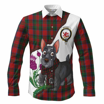 MacDuff (McDuff) Scottish Terrier Tartan Crest Long Sleeve Button Shirts Thistle Heritage Art