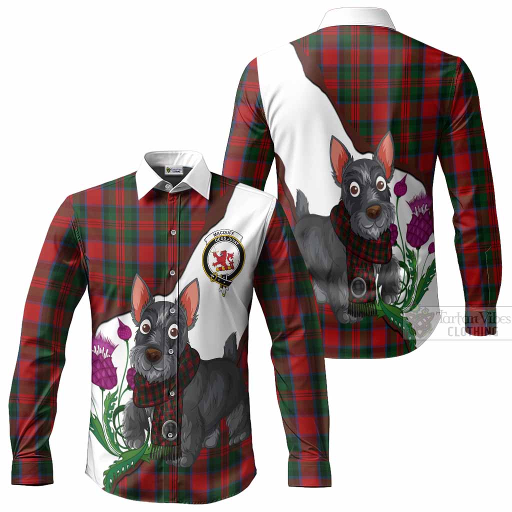 MacDuff (McDuff) Scottish Terrier Tartan Crest Long Sleeve Button Shirts Thistle Heritage Art