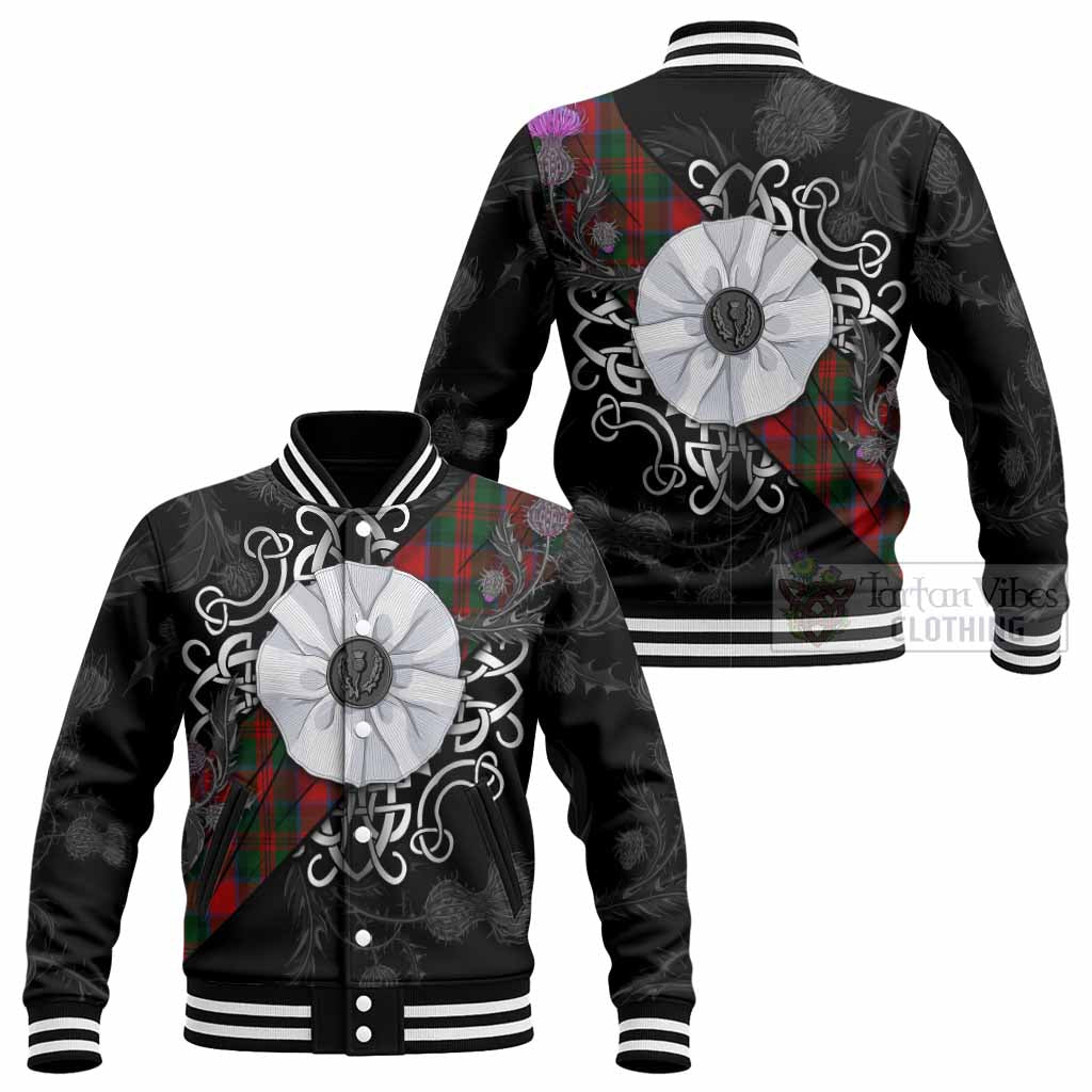 MacDuff (McDuff) Tartan Baseball Jacket Jacobite White Rose - Tartan Vibes Clothing