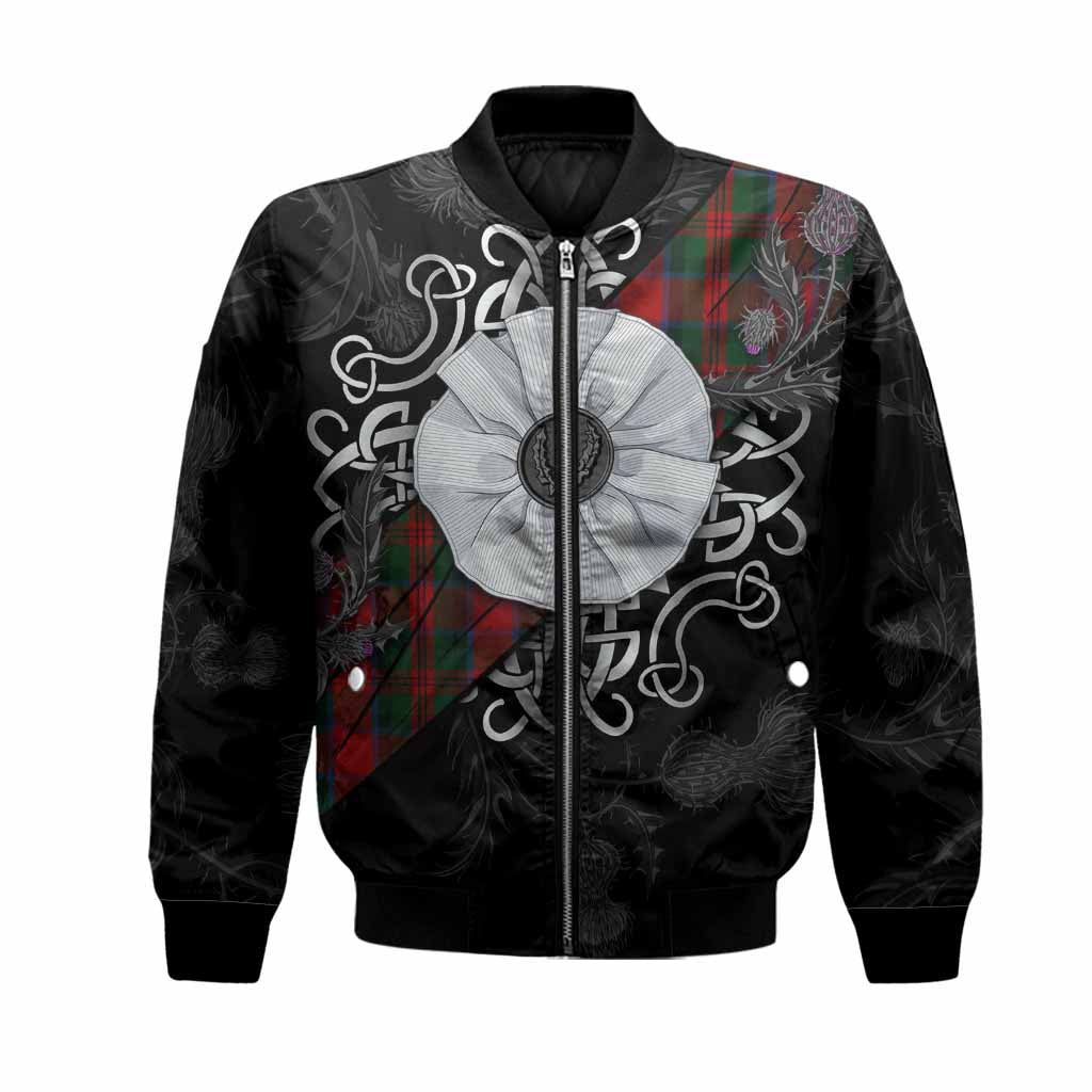 MacDuff (McDuff) Tartan Bomber Jacket Jacobite White Rose Unisex Black - Tartan Vibes Clothing