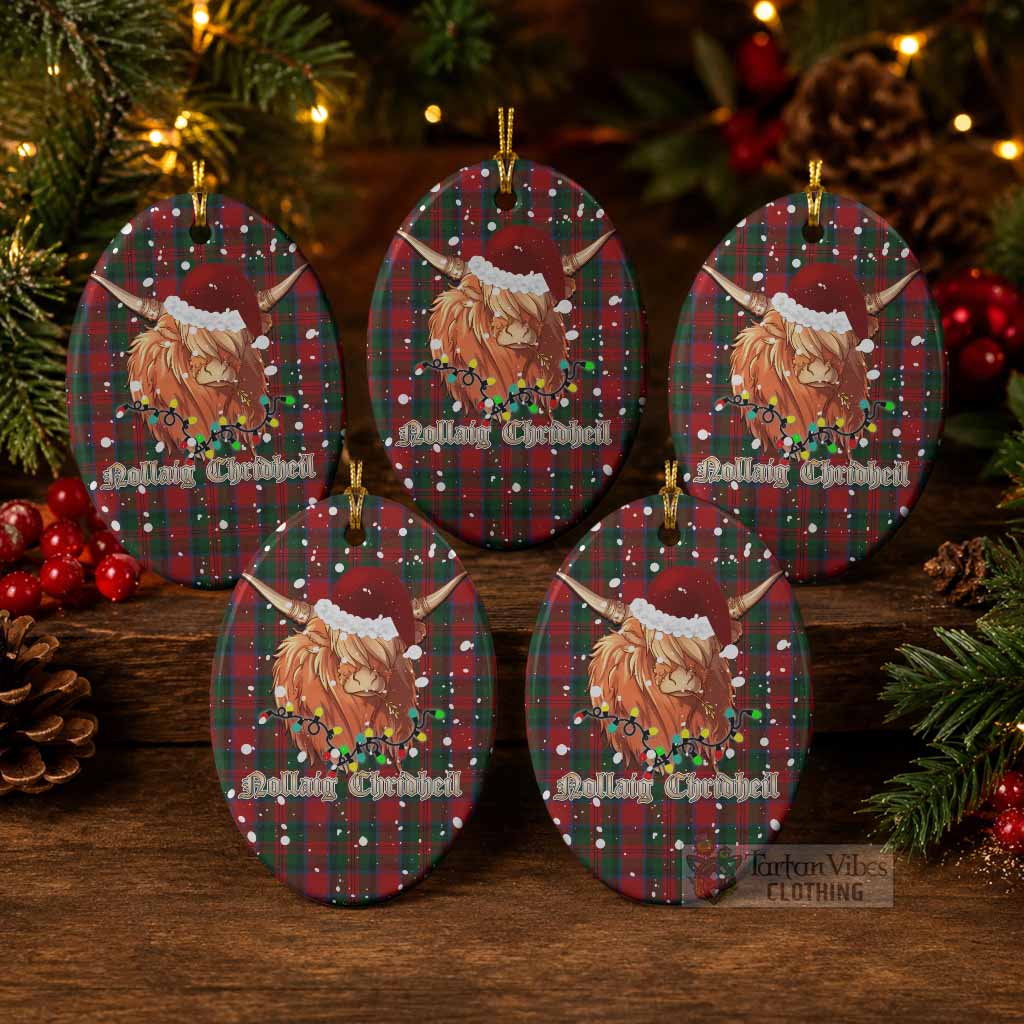 MacDuff (McDuff) Tartan Ceramic Oval Ornament Mister Coo - Highlander Decor Pack of 5 - Tartan Vibes Clothing