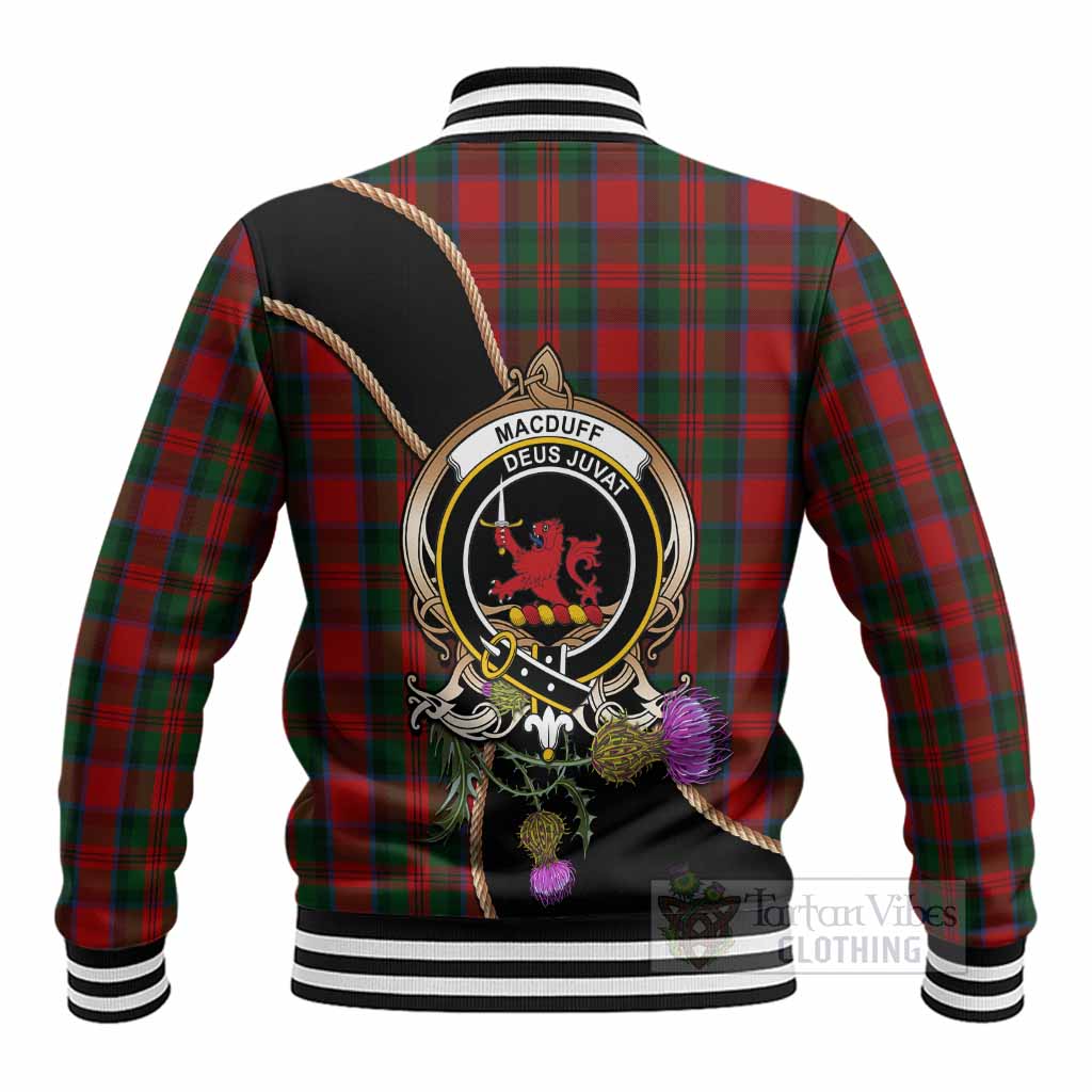 MacDuff (McDuff) Tartan Crest Baseball Jacket Scottish Thistle Spirit - Tartan Vibes Clothing