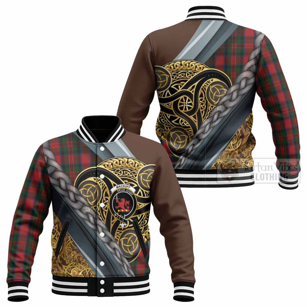 MacDuff (McDuff) Tartan Crest Baseball Jacket Scottish Triskele Celtic - Tartan Vibes Clothing