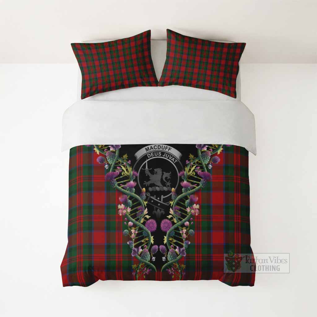 MacDuff (McDuff) Tartan Crest Bedding Set Scottish Heritage Thistle DNA