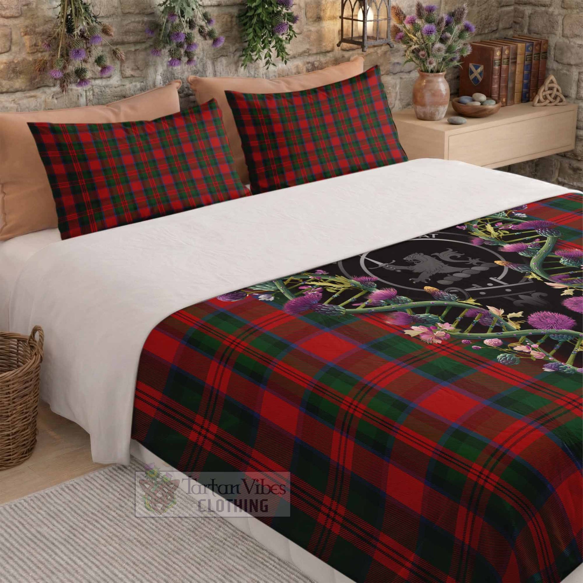 MacDuff (McDuff) Tartan Crest Bedding Set Scottish Heritage Thistle DNA