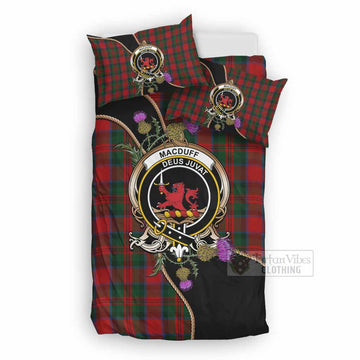 MacDuff (McDuff) Tartan Crest Bedding Set Scottish Thistle Spirit UK Bedding Set UK Double 79*79 inch - Tartan Vibes Clothing