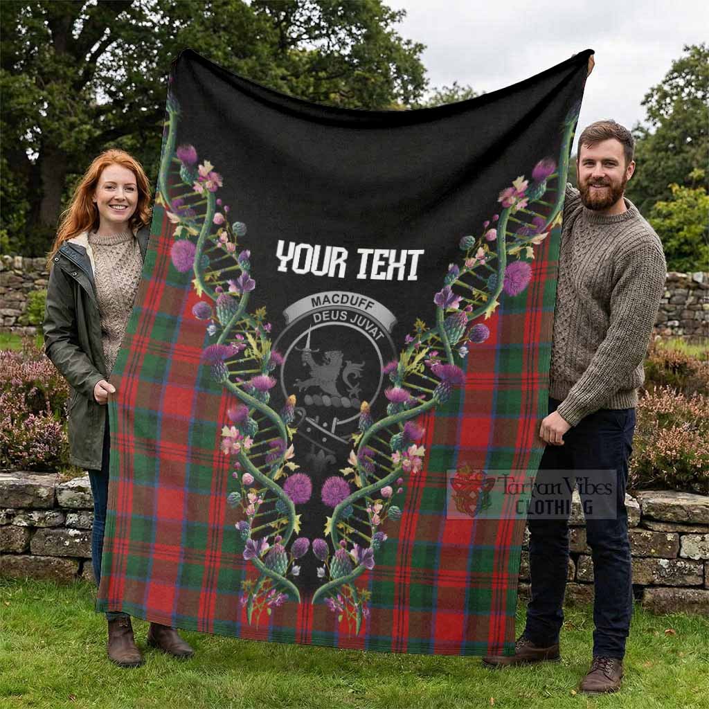 MacDuff (McDuff) Tartan Crest Blanket Scottish Heritage Thistle DNA