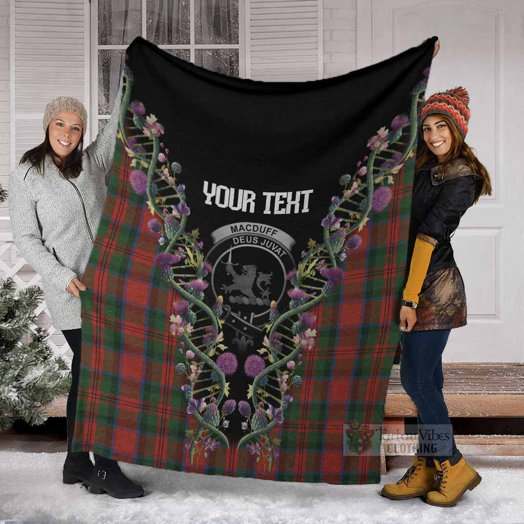 MacDuff (McDuff) Tartan Crest Blanket Scottish Heritage Thistle DNA