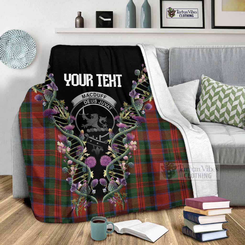 MacDuff (McDuff) Tartan Crest Blanket Scottish Heritage Thistle DNA