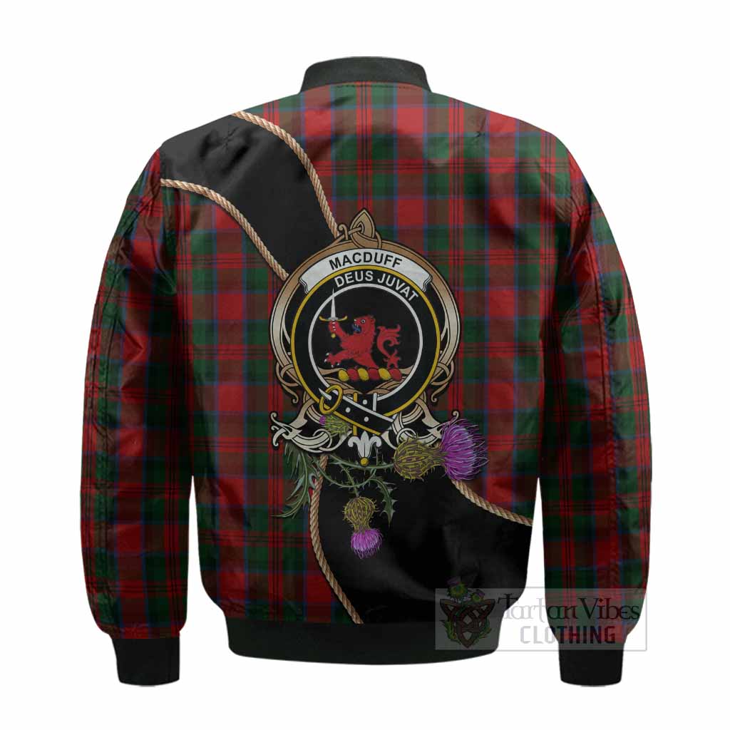 MacDuff (McDuff) Tartan Crest Bomber Jacket Scottish Thistle Spirit