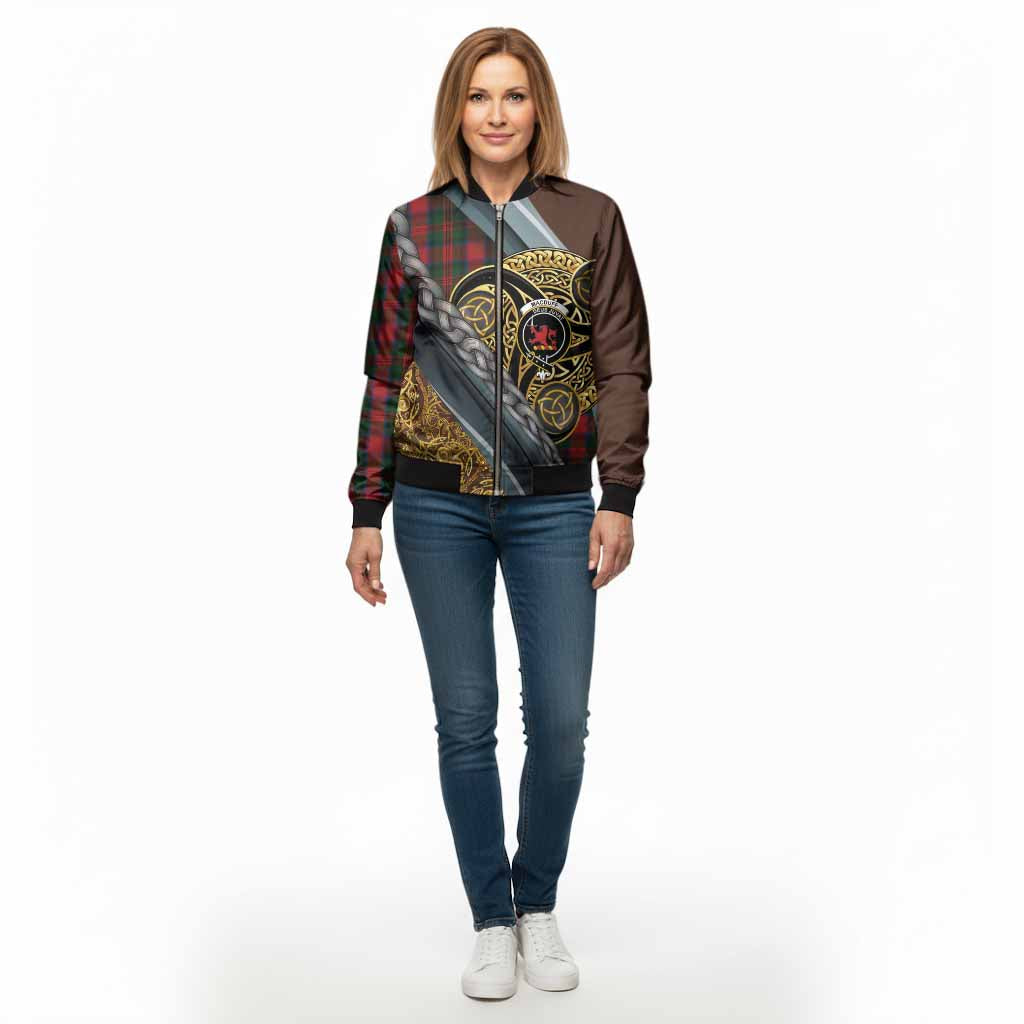 MacDuff (McDuff) Tartan Crest Bomber Jacket Scottish Triskele Celtic - Tartan Vibes Clothing
