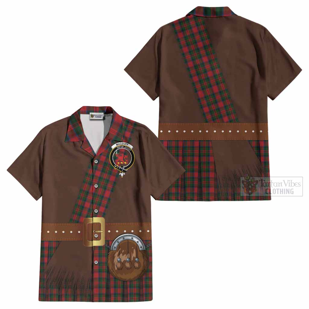 MacDuff (McDuff) Tartan Crest Cotton Hawaiian Shirt Kilt Costume Style