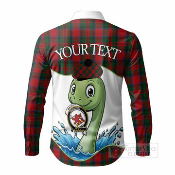 MacDuff (McDuff) Tartan Crest Cute Nessie Long Sleeve Button Shirts Scottish Loch Ness Monster