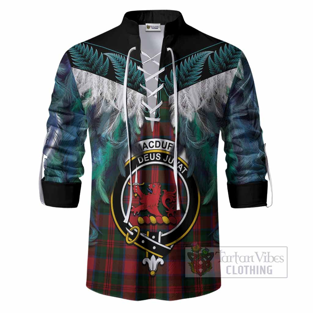 MacDuff (McDuff) Tartan Crest Ghillie Shirt New Zealand Maori Korowai Cloak