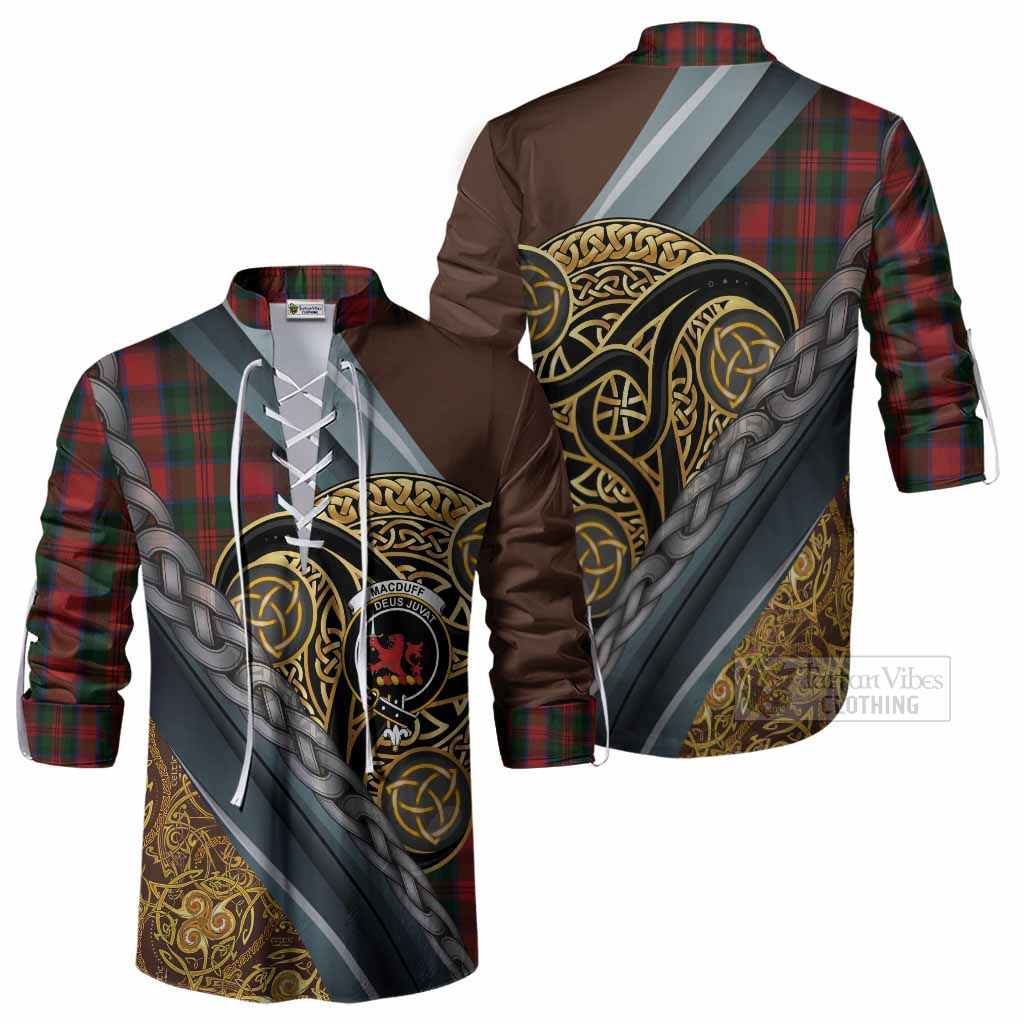 MacDuff (McDuff) Tartan Crest Ghillie Shirt Scottish Triskele Celtic