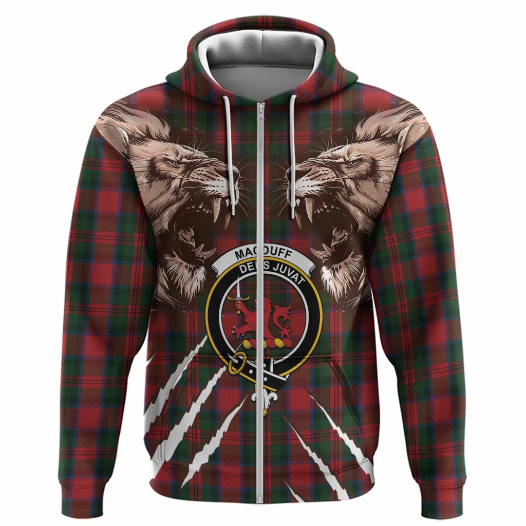 MacDuff (McDuff) Tartan Crest Hoodie Ferocious Lion Style