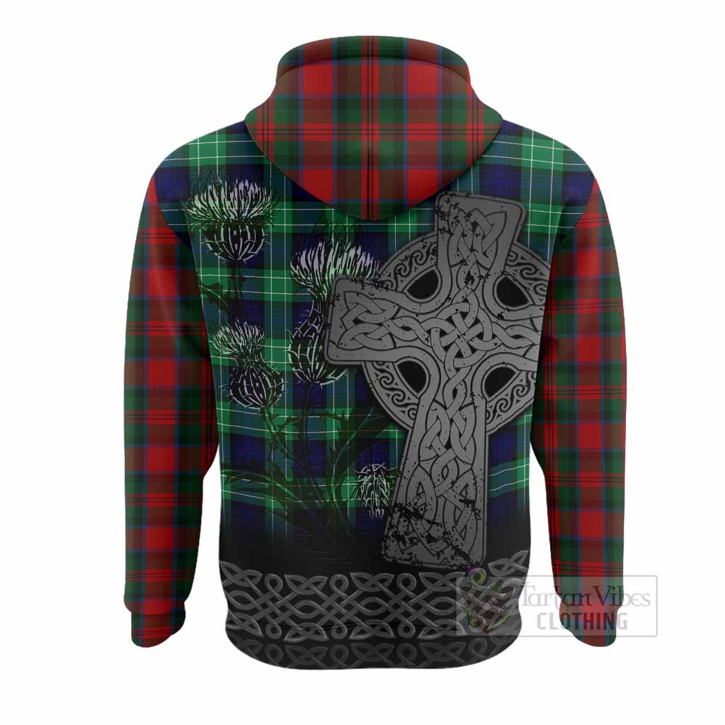 MacDuff (McDuff) Tartan Crest Hoodie Grunge Celtic Cross Scottish Thistle