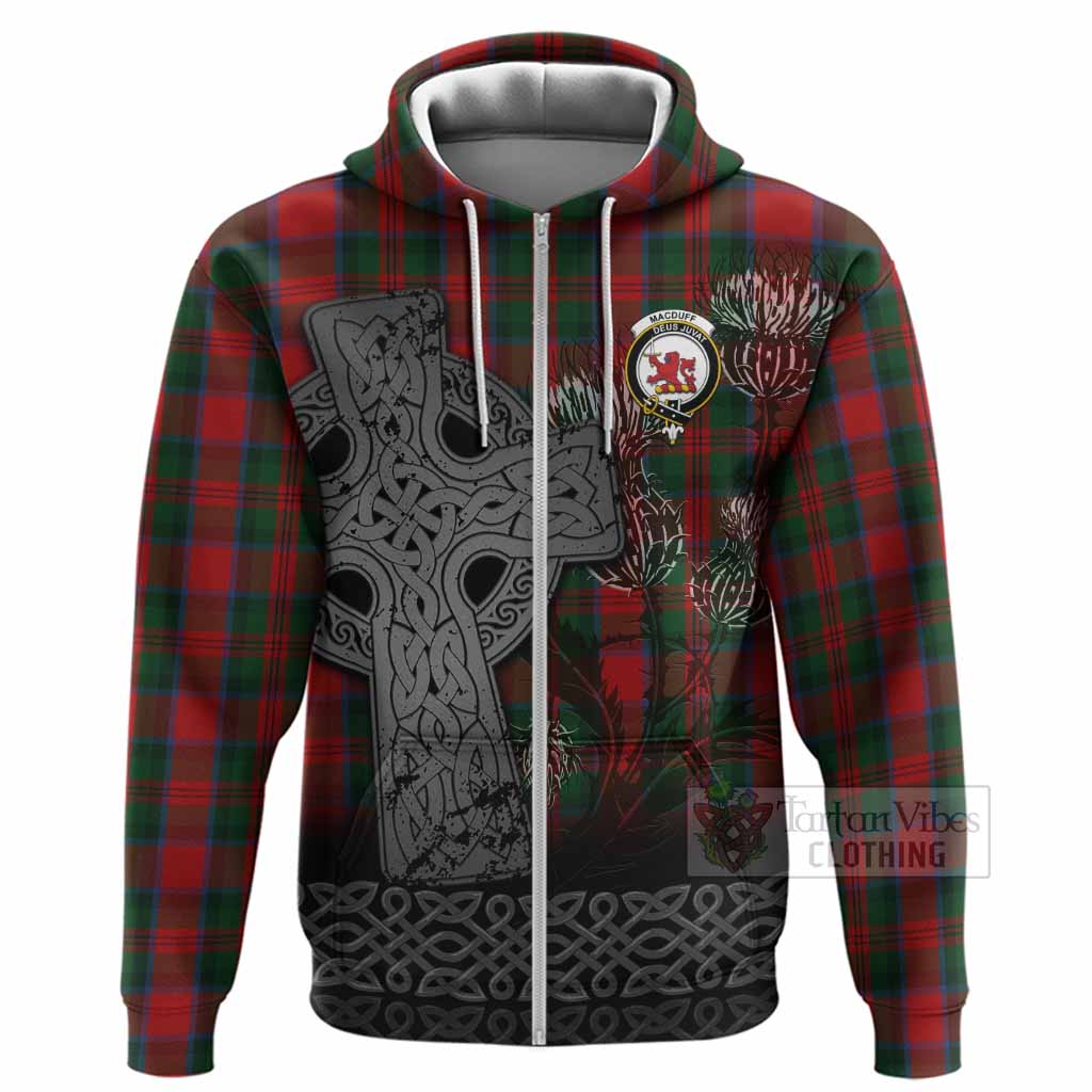 MacDuff (McDuff) Tartan Crest Hoodie Grunge Celtic Cross Scottish Thistle