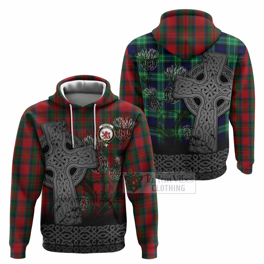 MacDuff (McDuff) Tartan Crest Hoodie Grunge Celtic Cross Scottish Thistle